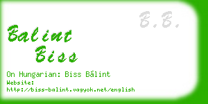 balint biss business card
